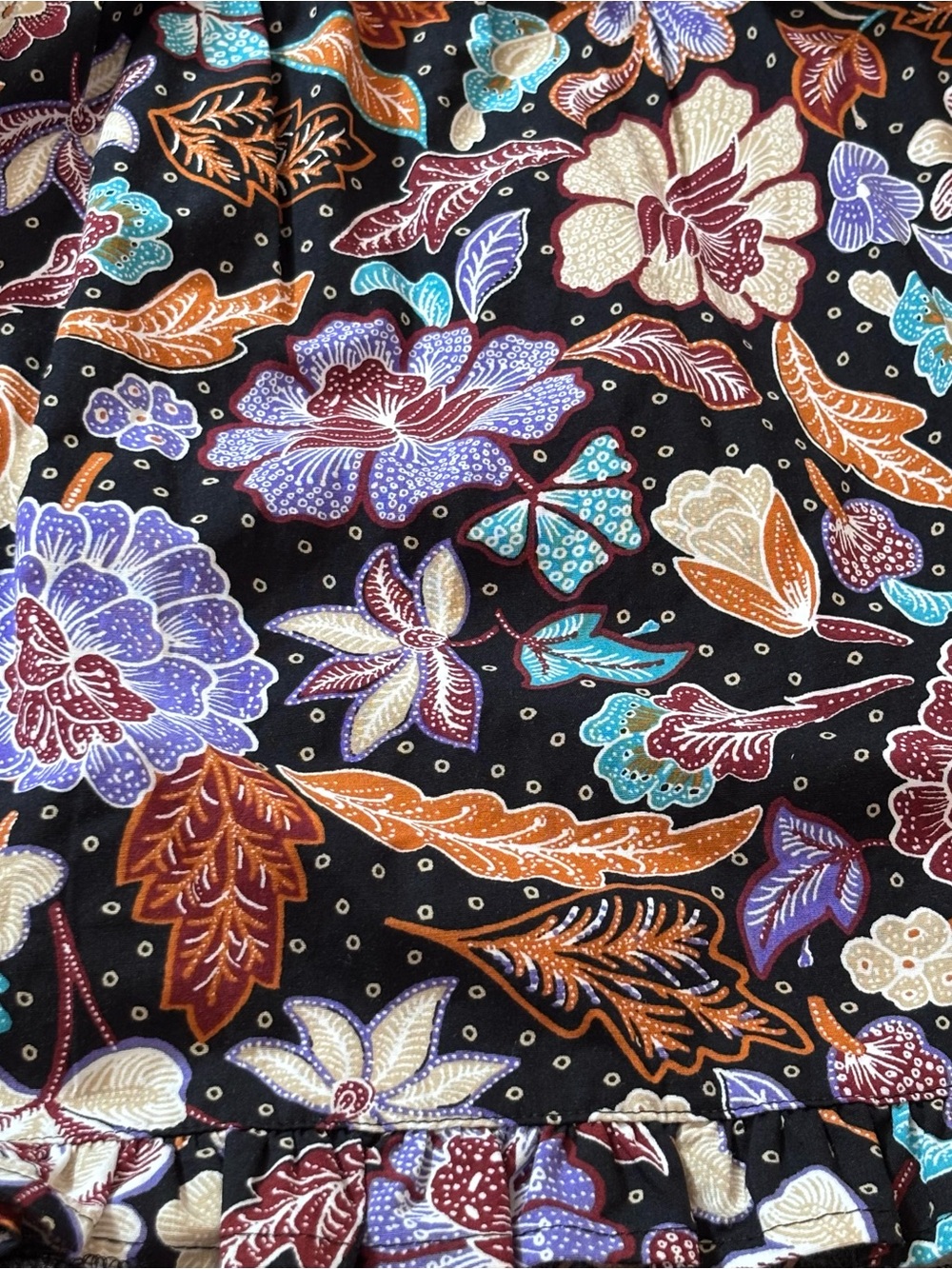 Reposted New Ann Taylor floral cotton batik fit & flair tired midi dress sz 2 - Picture 7 of 11